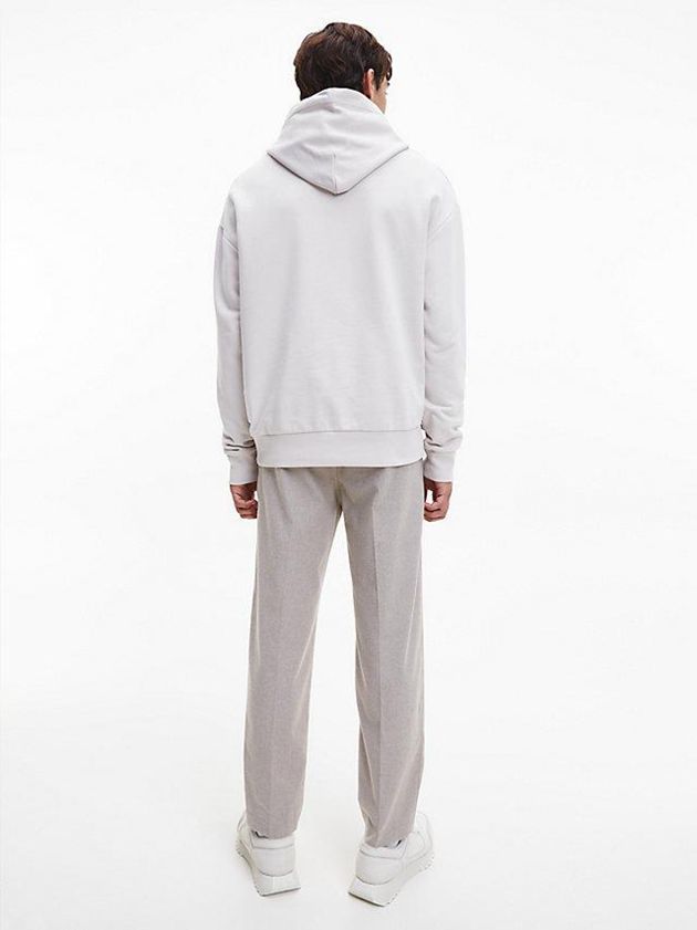 Beige Calvin Klein Organic Cotton Men Hoodie | VGOQ-14256