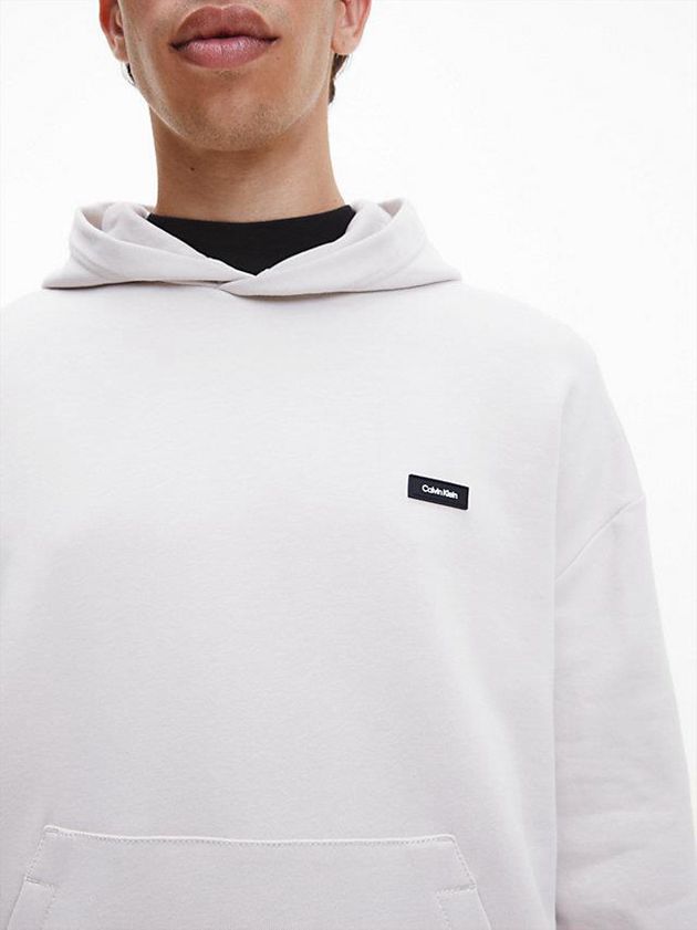 Beige Calvin Klein Organic Cotton Men Hoodie | VGOQ-14256