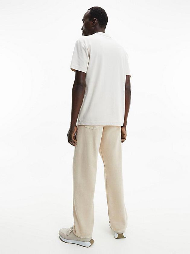 Beige Calvin Klein Organic Cotton Men T-Shirt | BFQW-75432