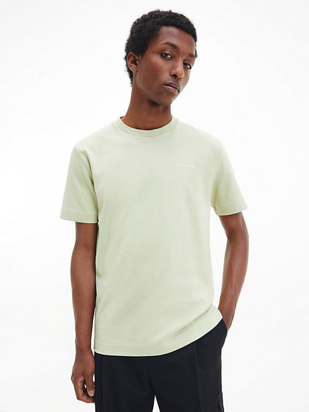 Beige Calvin Klein Organic Cotton Men T-Shirt | UTRP-03816