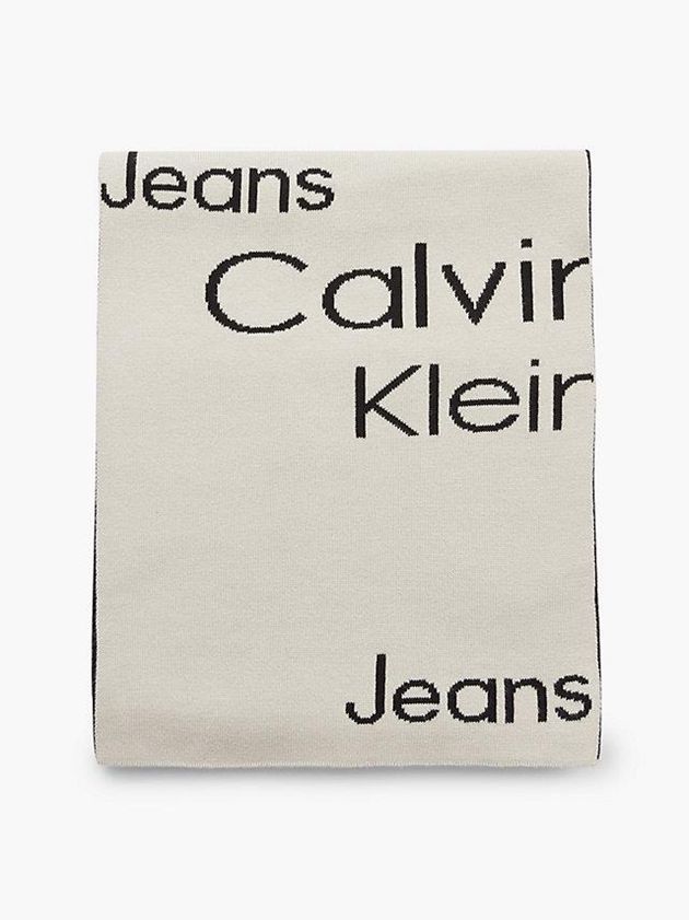 Beige Calvin Klein Organic Cotton Women Scarf | XVYA-94687