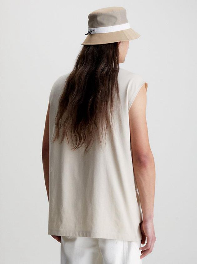 Beige Calvin Klein Oversized Tank Men Top | ASLR-61392