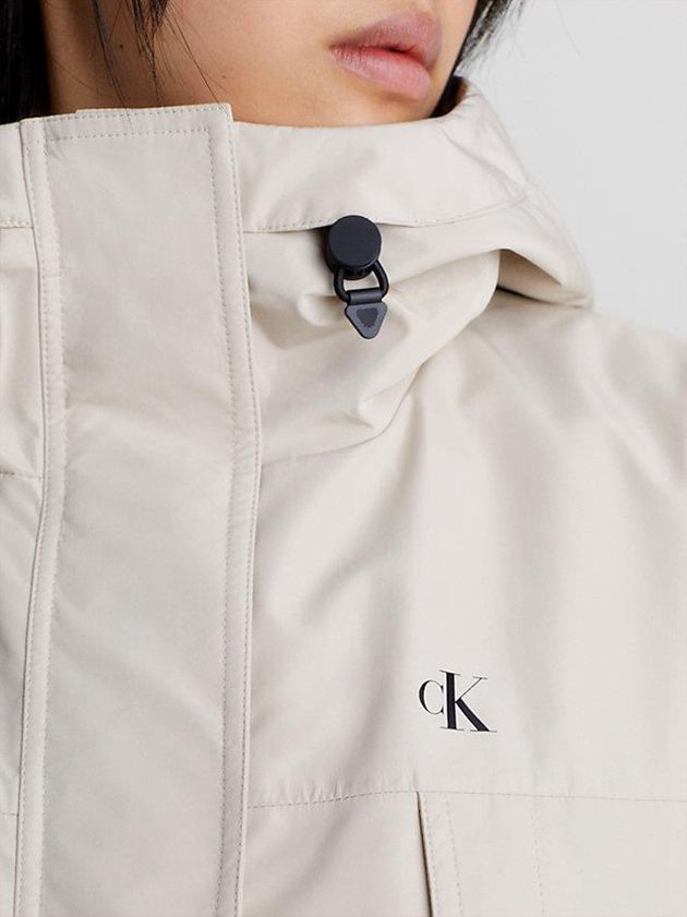 Beige Calvin Klein Oversized Waterproof Women Jacket | UTPS-24783
