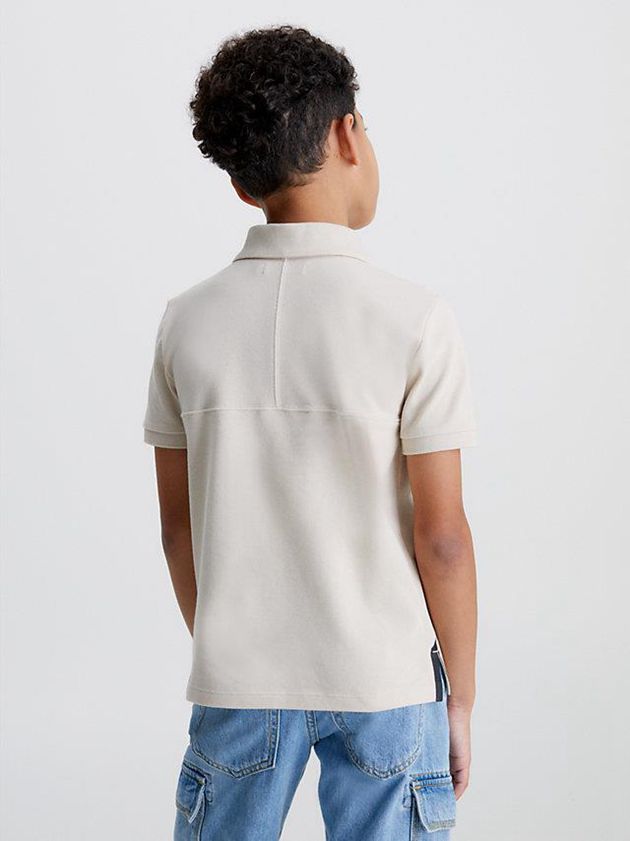 Beige Calvin Klein Pique Boys's Polo Shirt | UPQH-21493