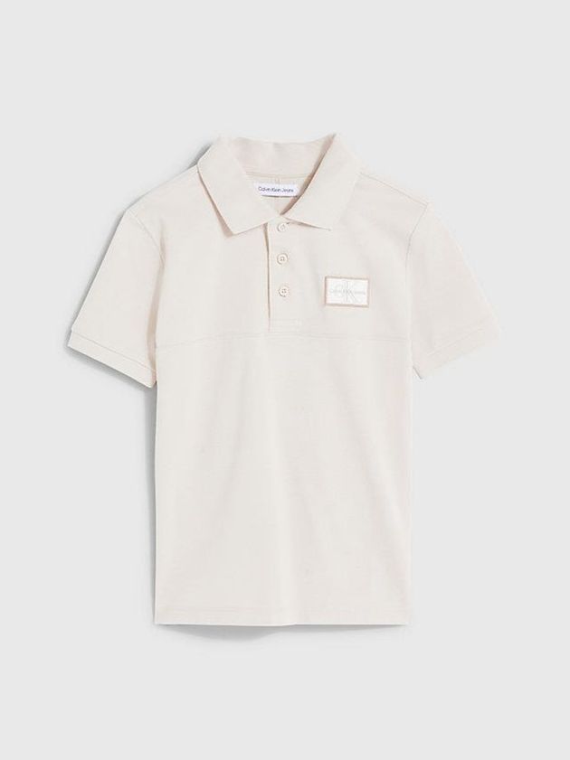 Beige Calvin Klein Pique Boys's Polo Shirt | UPQH-21493