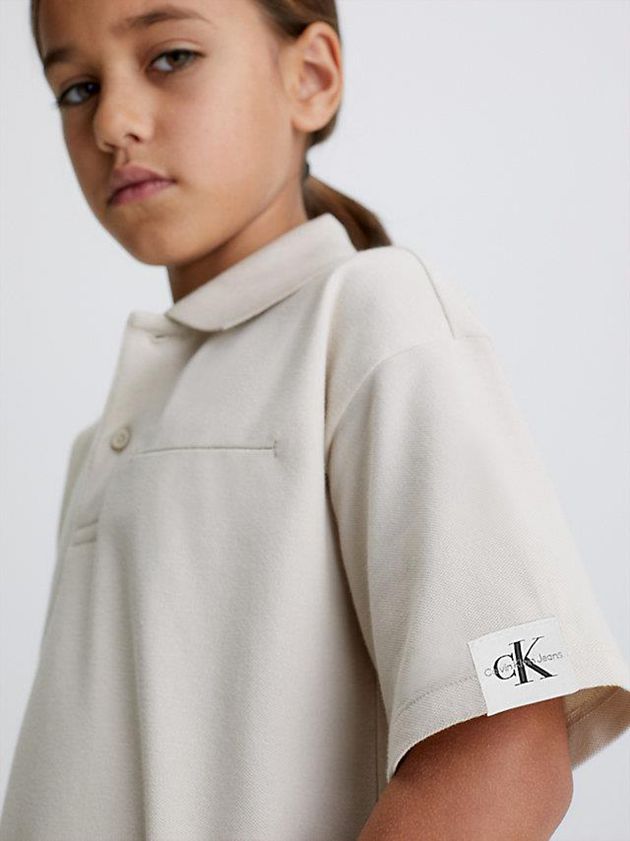 Beige Calvin Klein Pique Boys's Polo Shirt | EDHU-71982