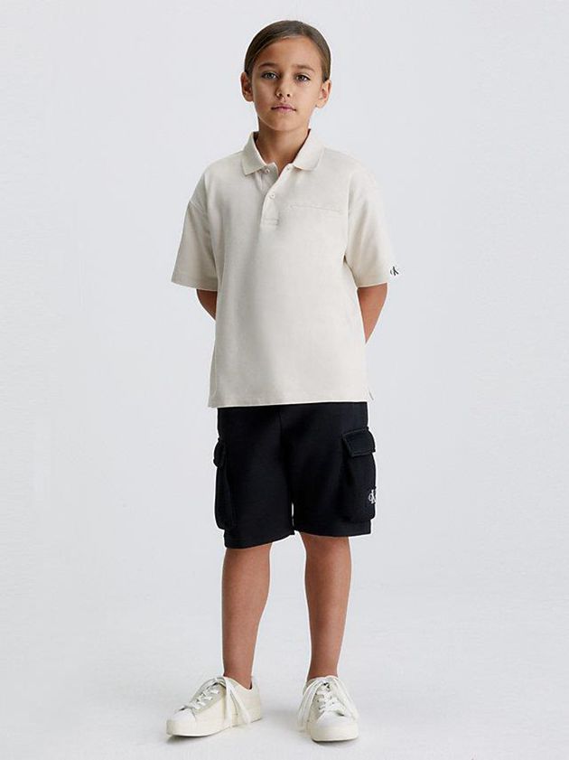 Beige Calvin Klein Pique Boys's Polo Shirt | EDHU-71982