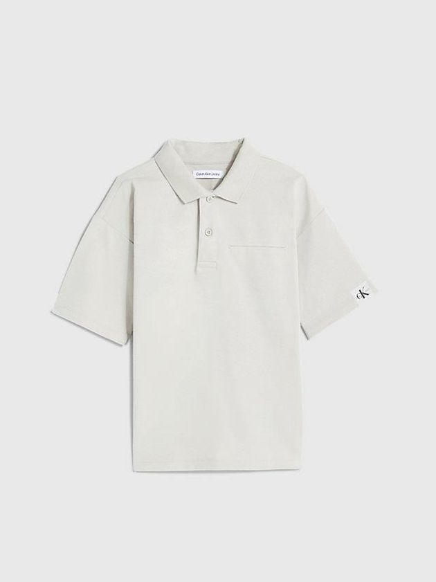 Beige Calvin Klein Pique Boys's Polo Shirt | EDHU-71982