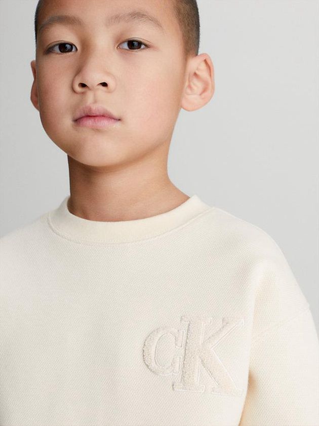 Beige Calvin Klein Pique Boys's Sweatshirt | AVRX-60475