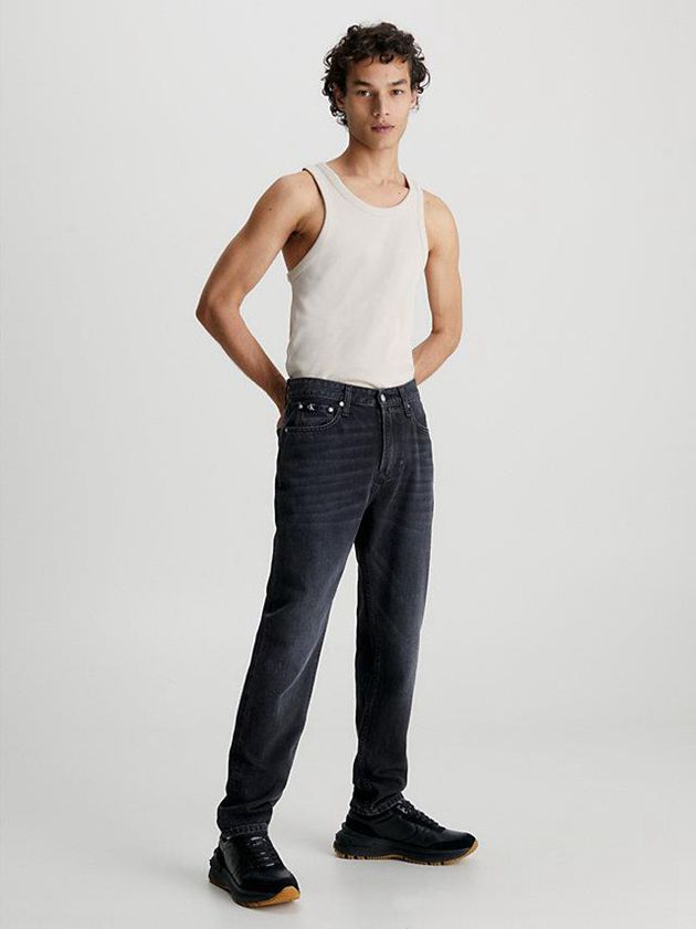 Beige Calvin Klein Racer Back Tank Men Top | KNIV-29375