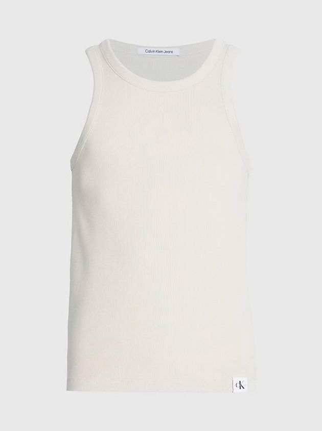 Beige Calvin Klein Racer Back Tank Men Top | KNIV-29375