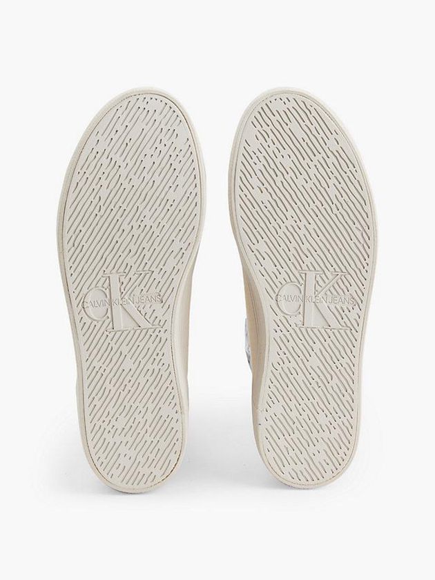 Beige Calvin Klein Recycled Canvas Platform Women Sneakers | KBDA-10564