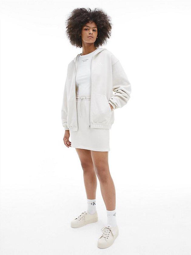 Beige Calvin Klein Recycled Canvas Platform Women Sneakers | KBDA-10564