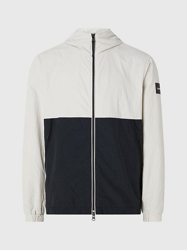 Beige Calvin Klein Recycled Nylon Hooded Men Jacket | LWYK-12945