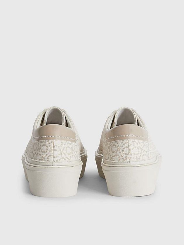 Beige Calvin Klein Recycled Platform Logo Women Sneakers | WYFS-65724