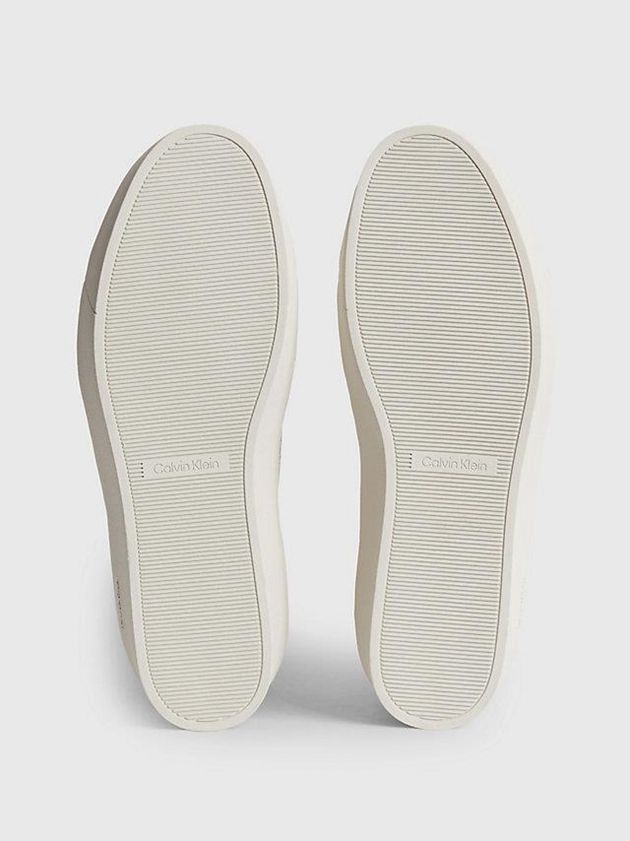 Beige Calvin Klein Recycled Platform Logo Women Sneakers | WYFS-65724