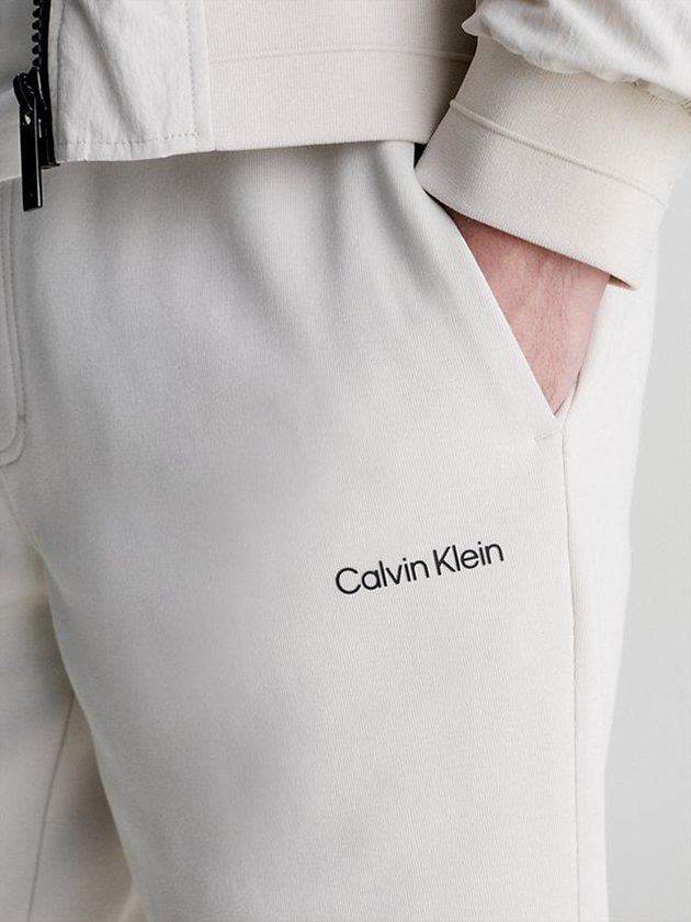 Beige Calvin Klein Recycled Polyester Jogger Men Shorts | CNBU-16247