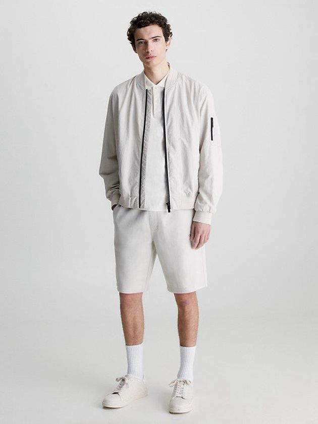 Beige Calvin Klein Recycled Polyester Jogger Men Shorts | CNBU-16247