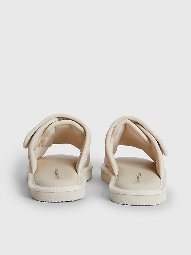 Beige Calvin Klein Recycled Puffer Women Slippers | MILF-18470
