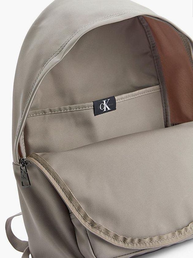 Beige Calvin Klein Recycled Round Men Backpack | IBMR-17683