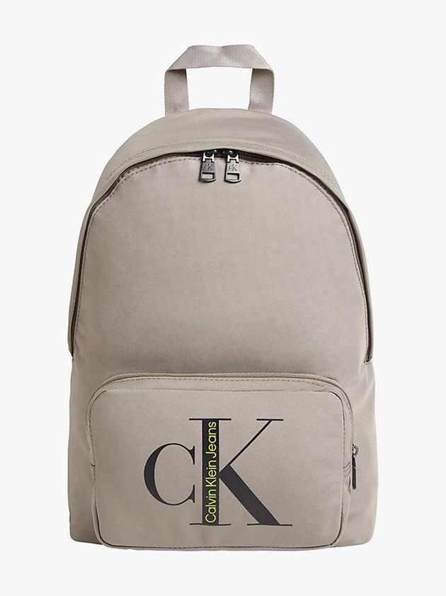 Beige Calvin Klein Recycled Round Men Backpack | IBMR-17683
