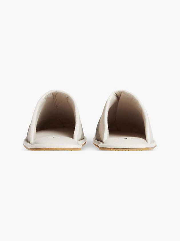 Beige Calvin Klein Recycled Twill Men Slippers | WZLK-93280