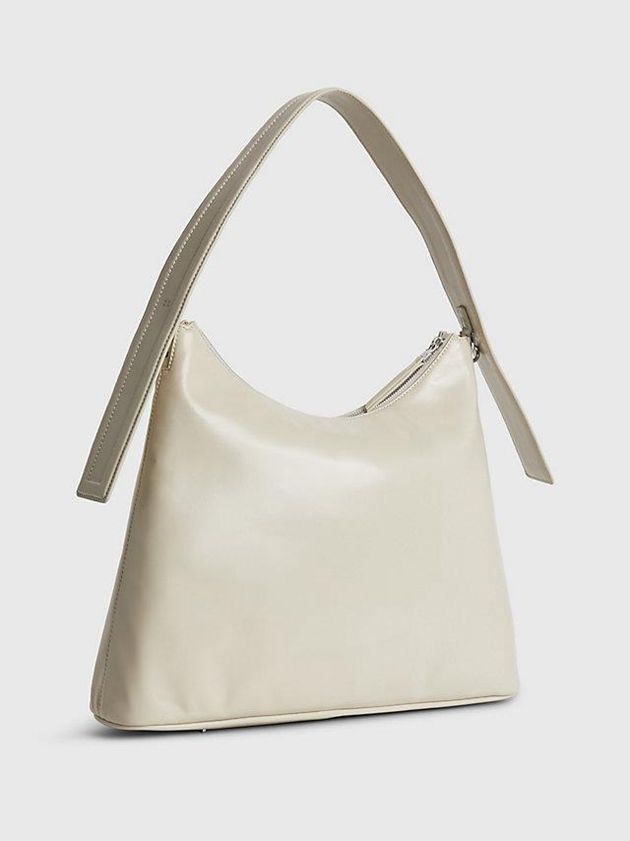 Beige Calvin Klein Recycled Vegan Leather Shoulder Women Bags | LTOU-74156