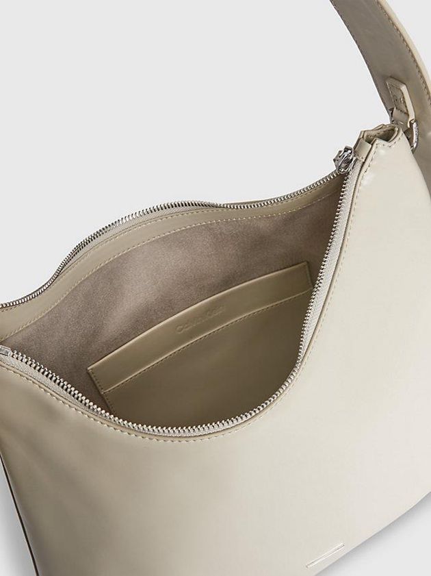 Beige Calvin Klein Recycled Vegan Leather Shoulder Women Bags | LTOU-74156