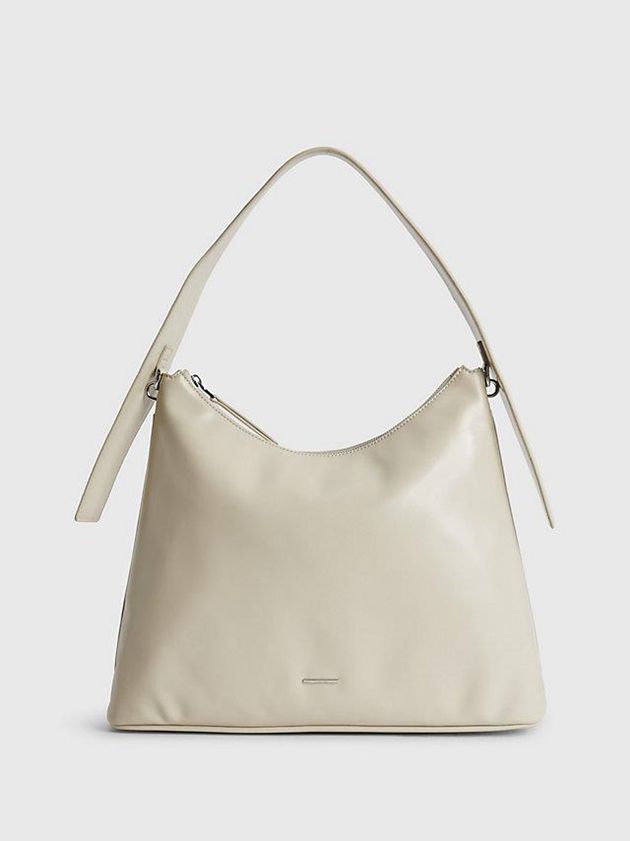 Beige Calvin Klein Recycled Vegan Leather Shoulder Women Bags | LTOU-74156