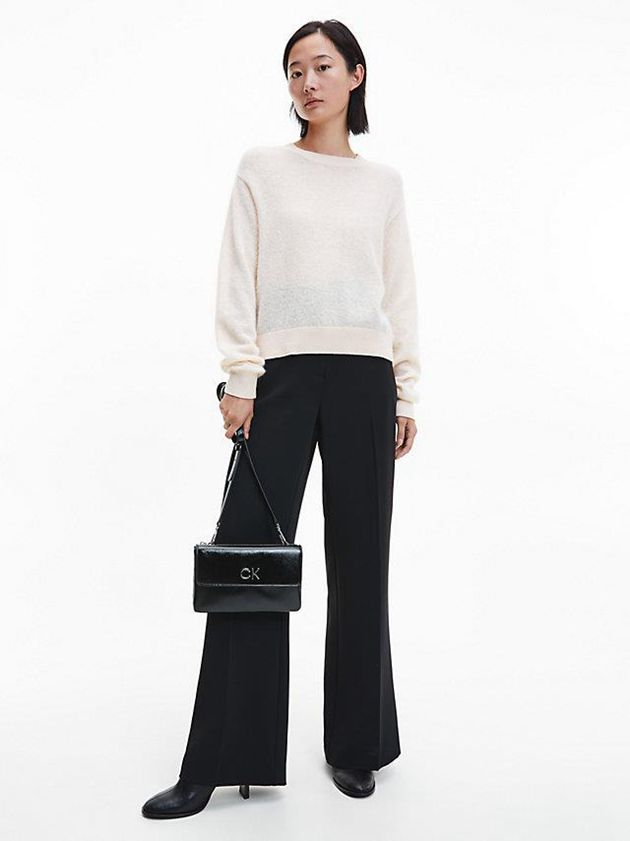 Beige Calvin Klein Relaxed Alpaca Jumper Women Sweater | NFXO-60185