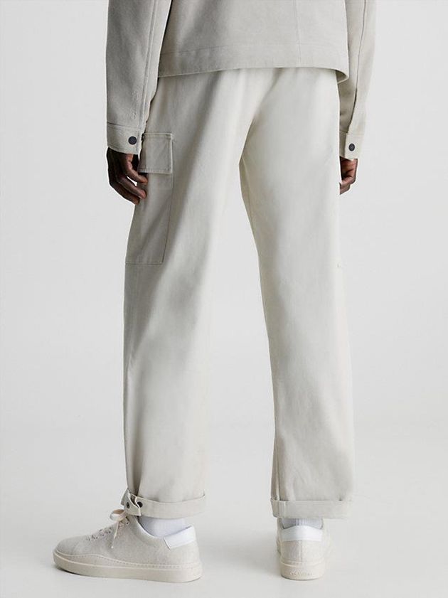 Beige Calvin Klein Relaxed Cargo Men Pants | YXGZ-93107