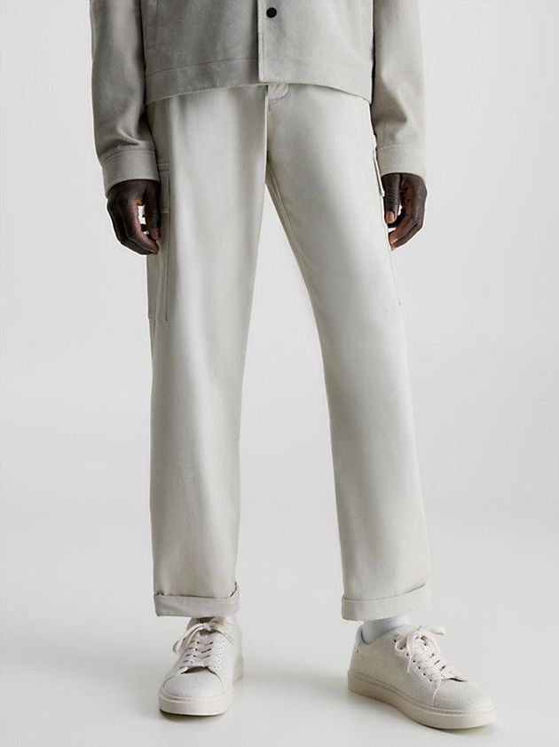 Beige Calvin Klein Relaxed Cargo Men Pants | YXGZ-93107