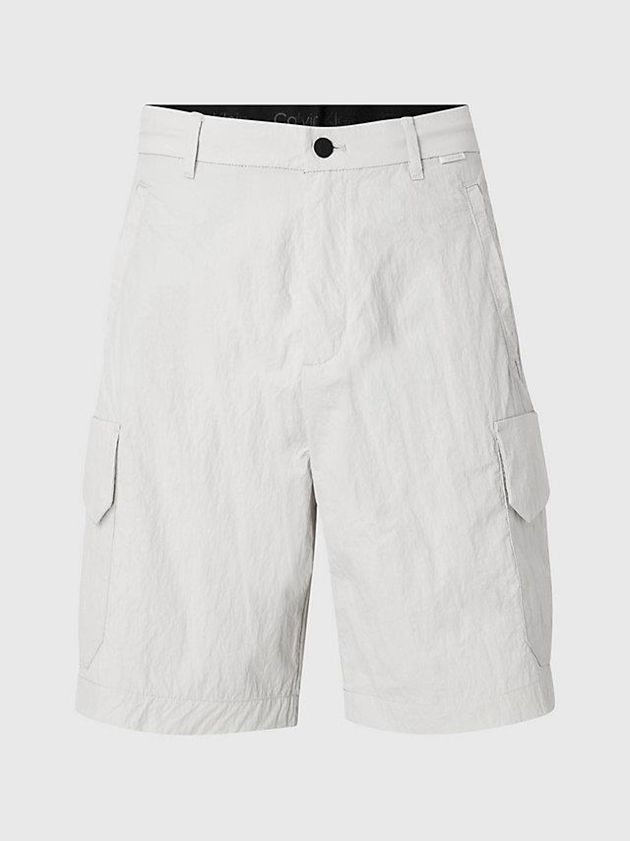 Beige Calvin Klein Relaxed Nylon Cargo Men Shorts | KYIM-12689