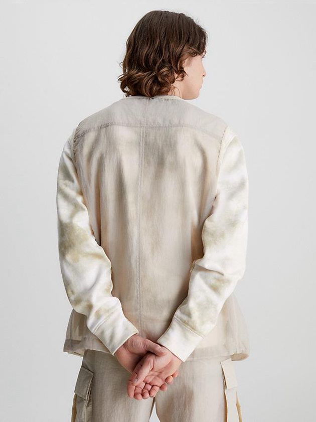 Beige Calvin Klein Relaxed Nylon Mesh Men Vest | TNMQ-64352