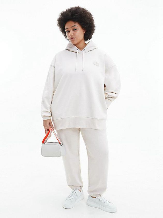 Beige Calvin Klein Relaxed Recycled Cotton Women Joggers | GSAH-64578