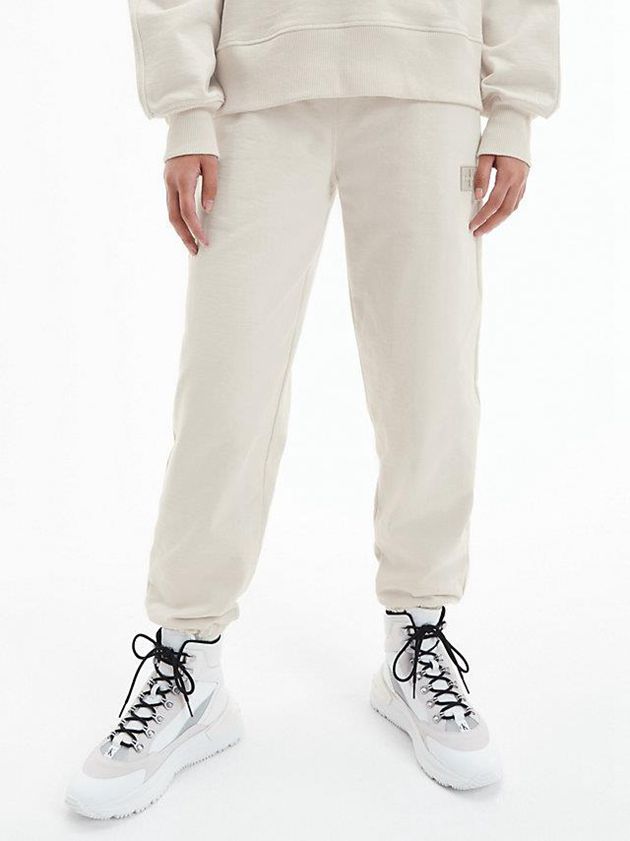 Beige Calvin Klein Relaxed Recycled Cotton Women Joggers | GSAH-64578