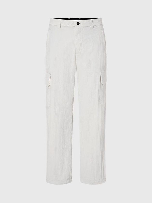 Beige Calvin Klein Relaxed Wide Leg Cargo Men Pants | VUPB-96372