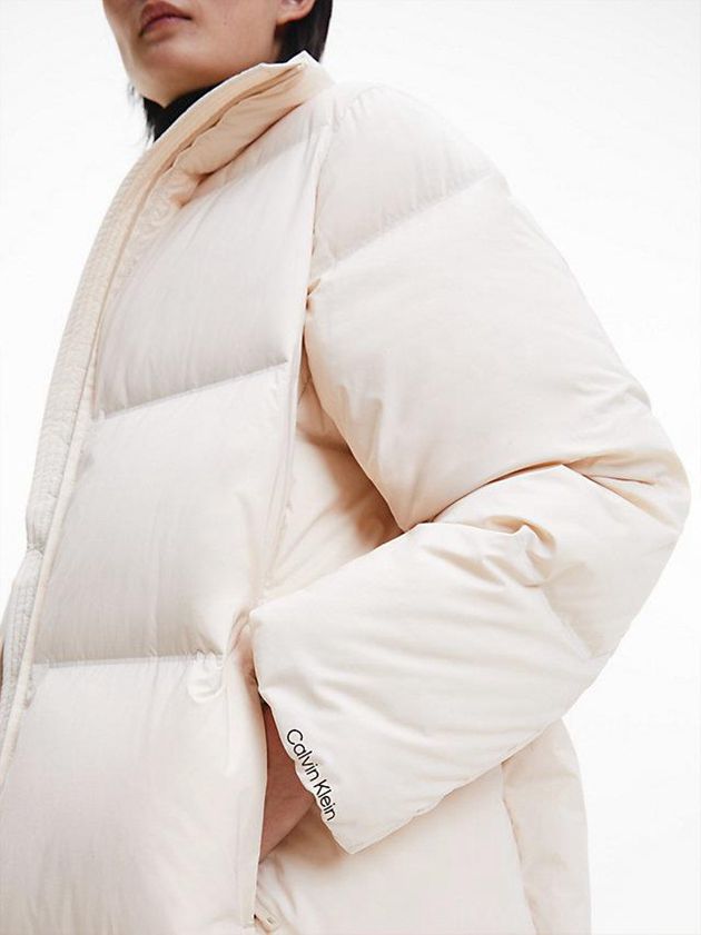 Beige Calvin Klein Seamless Down Maxi Women Coat | HIVK-20971