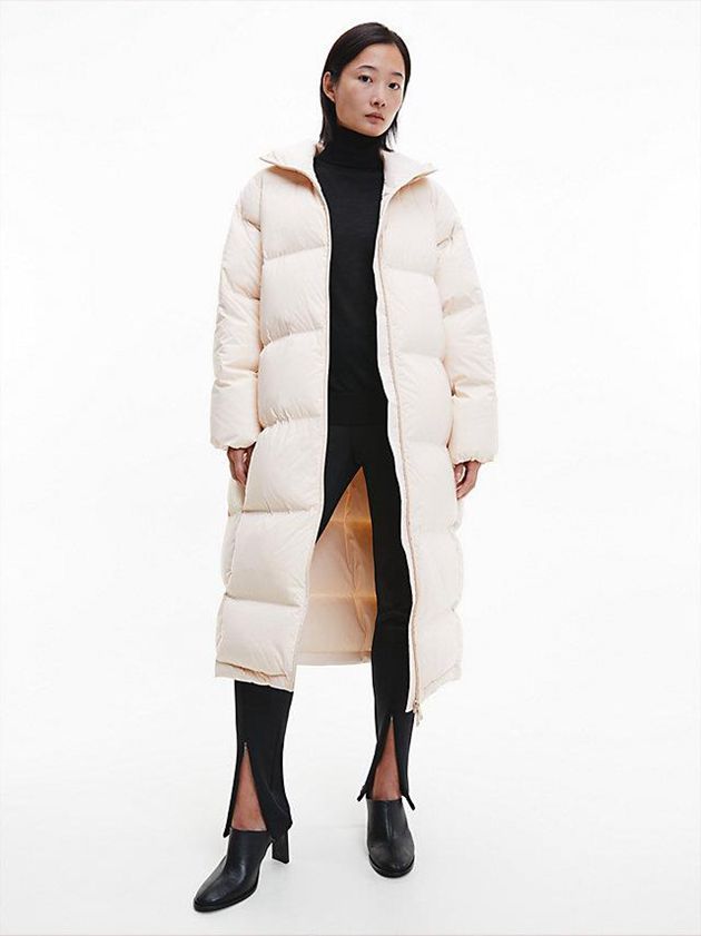 Beige Calvin Klein Seamless Down Maxi Women Coat | HIVK-20971
