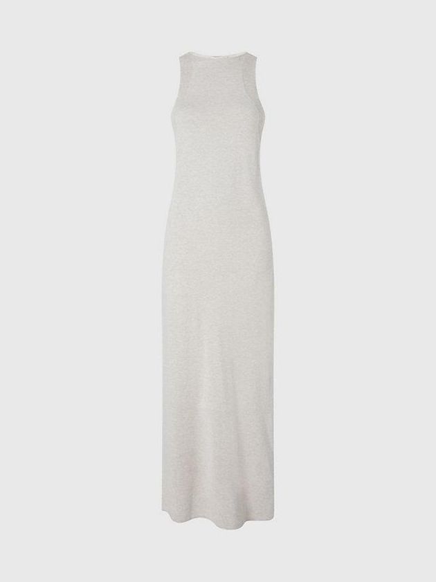 Beige Calvin Klein Silk Blend Tank Women Dress | GJAB-08723