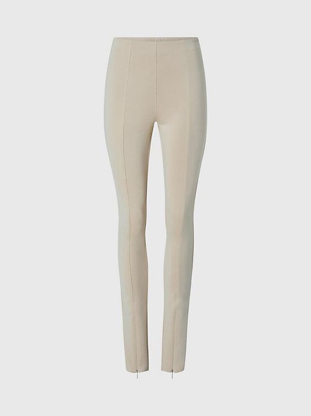 Beige Calvin Klein Skinny Technical Knit Women Leggings | KBWY-90745