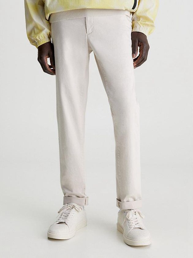 Beige Calvin Klein Slim Chino Men Pants | HCOZ-90176