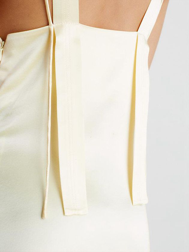 Beige Calvin Klein Slim Midi Slip Women Dress | LNJI-57360