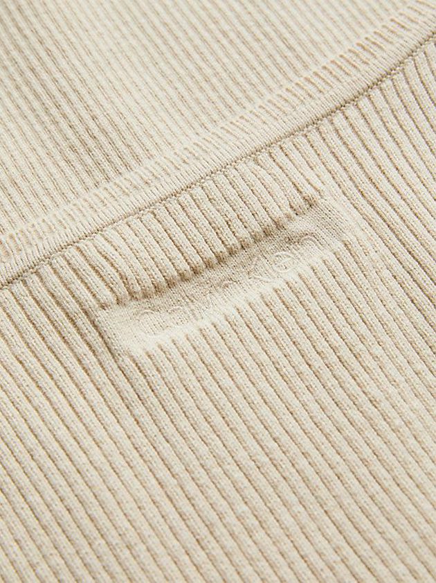 Beige Calvin Klein Slim Ribbed Jumper Women Sweater | CARS-24807