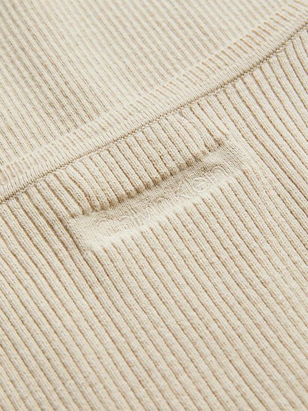 Beige Calvin Klein Slim Ribbed Jumper Women Sweater | CARS-24807