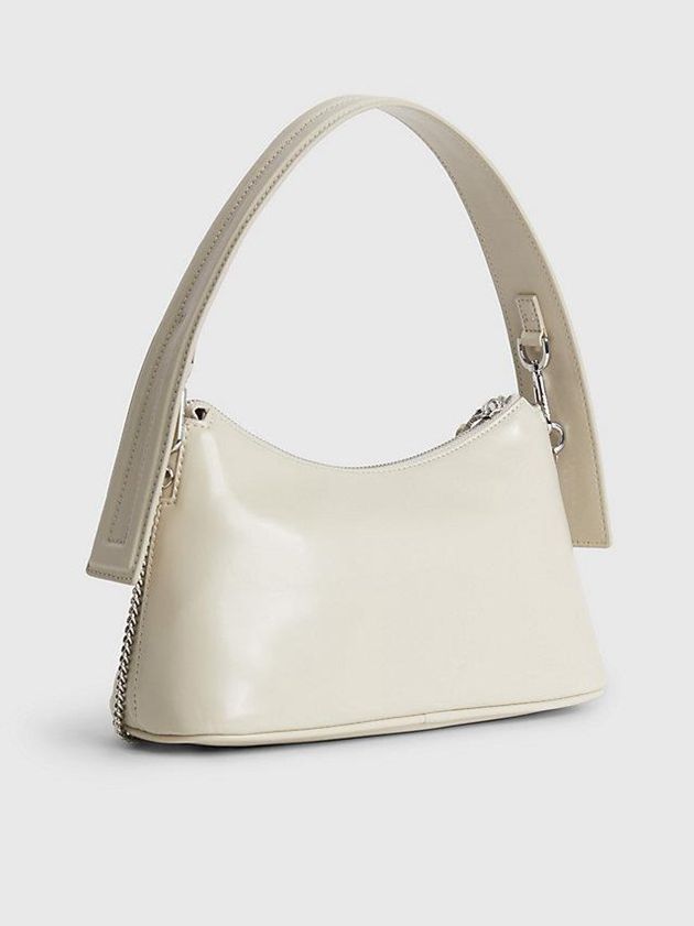Beige Calvin Klein Small Vegan Leather Shoulder Women Bags | JAKX-54231