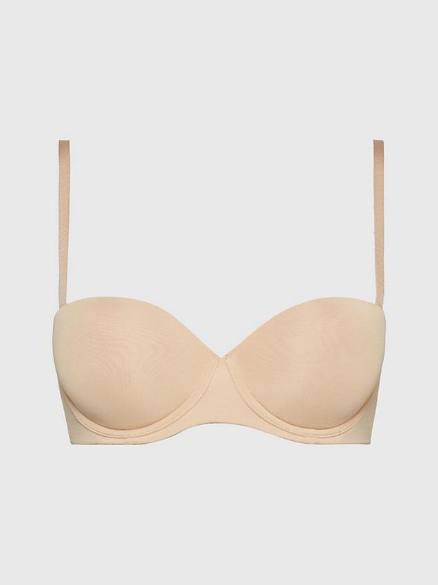 Beige Calvin Klein Strapless Women Bra | GHUS-78512