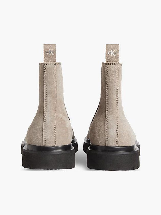 Beige Calvin Klein Suede Chelsea Men Boots | DHYC-51869