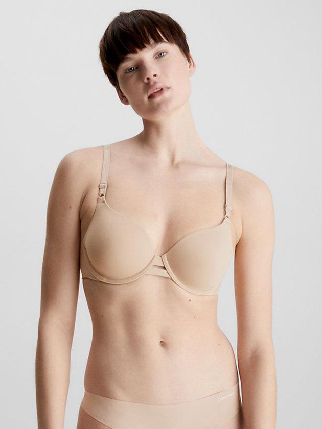 Beige Calvin Klein T-Shirt - Invisibles Women Bra | TDHZ-92807