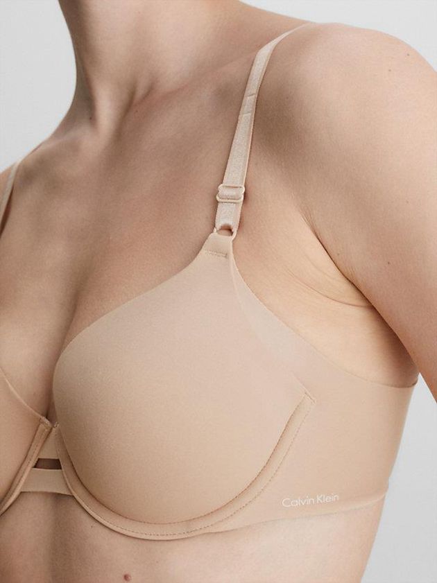 Beige Calvin Klein T-Shirt - Invisibles Women Bra | TDHZ-92807
